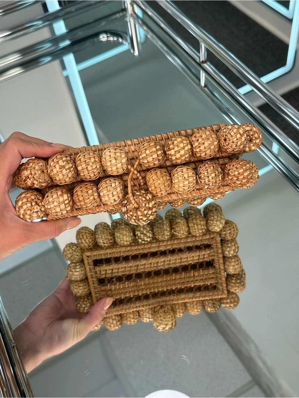 Cult Gaia EOS Rattan Clutch